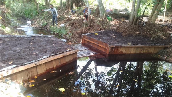 Sekat kanal yang dibangun di Handel Hantupa, Gohong. Sumber: KPSHK, Januari 2024 